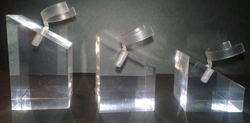 Kit di 3 pz espositori in plexiglass per anelli